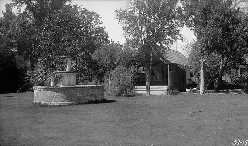 THE CHAPEL + FOUNTAIN VIEW FROM THE NORTHEAST